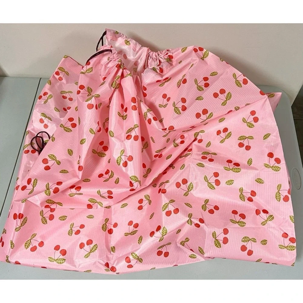 Pink Pastel Cherry Cherries Drawstring Laundry Bag Pouch Sack Size XL 🍒✨ #bag
